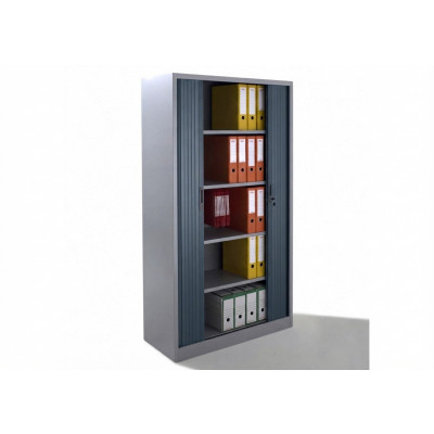Armoire métal à rideaux L120 H198 cm coloris gris