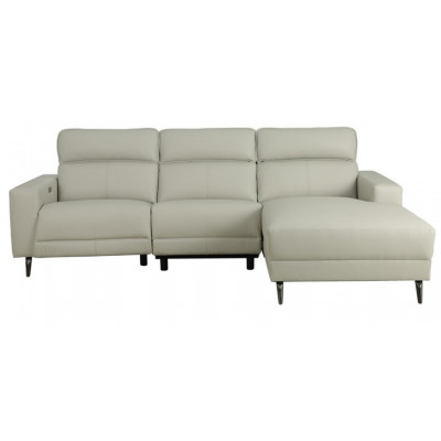Canapé ISHAPE avec méridienne et relax électrique tissu taupe