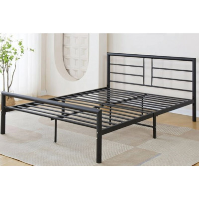 Lit 140x190 JULIETTE métal noir avec sommier métal