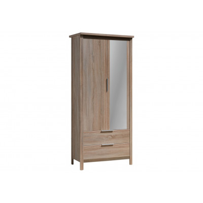 Armoire KENT 2 portes 3 tiroirs décor Chêne clair