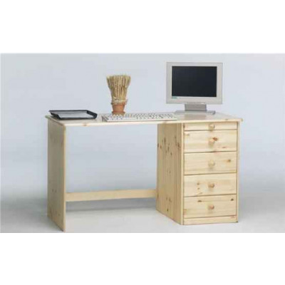 Bureau KENT 5 tiroirs vernis naturel