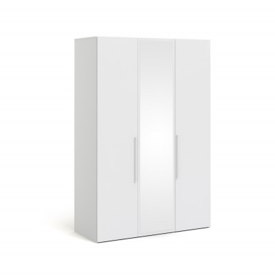 Armoire LARVA Blanc 3 portes 2 tiroirs 1 miroir