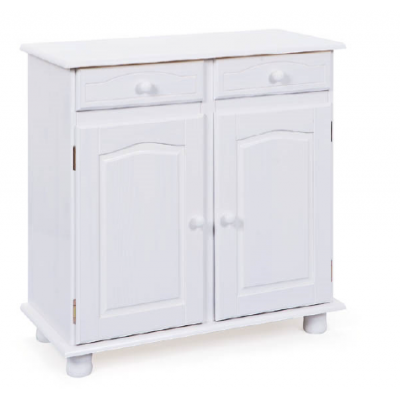 Buffet 2 portes 2 tiroirs LOVI pin blanc