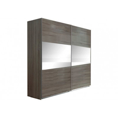 Armoire MALAGA 180 MIROIR portes coulissantes décor chêne foncé