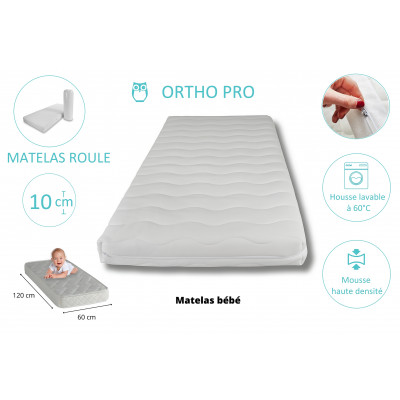 Matelas bébé ortho pro 60x120 ép. 10 cm