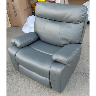 Fauteuil Relax MAXIME simili cuir gris foncé