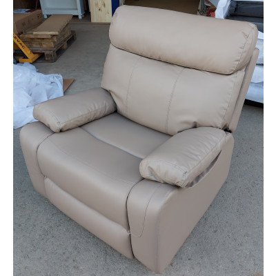 Fauteuil Relax MAXIME simili cuir taupe