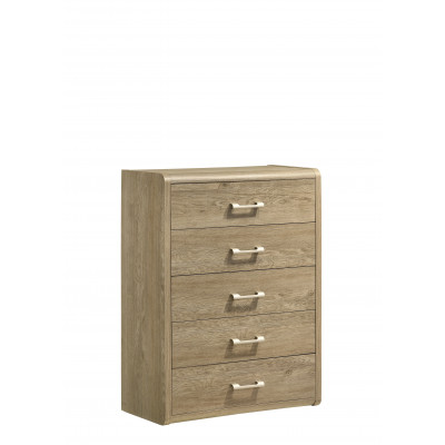 Commode KARL chêne caramel 5 tiroirs