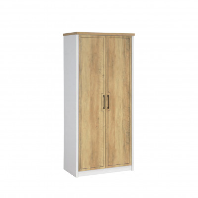 Armoire Lilo 2 portes chêne/blanc