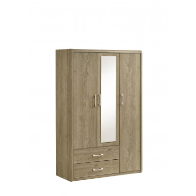 Armoire KARL chêne caramel 3 portes 