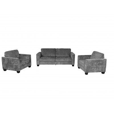 Salon MONTGOMERY gris 3+1+1