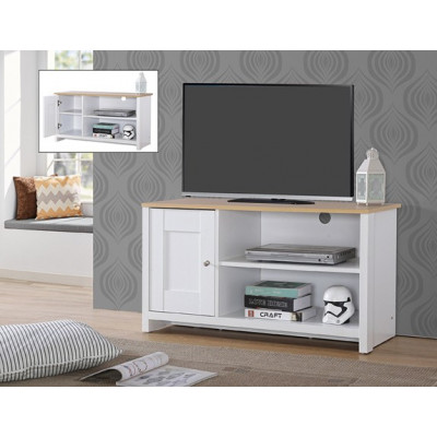 Meuble télé SOREN blanc et chêne orge