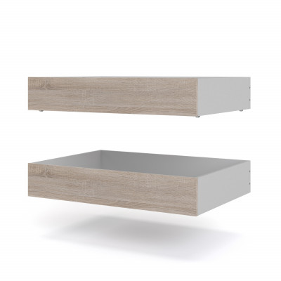 Lot de 2 tiroirs sous lit NAIA décor chêne