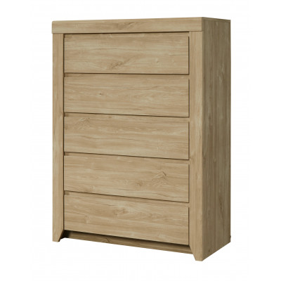 Commode NAPOLI 5 tiroirs chêne ivoire
