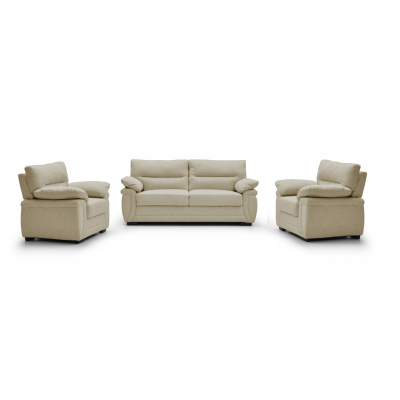 Salon OLINDA 3 pièces tissu marron clair