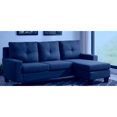 Canapé d'angle/pouf OMAHA bleu