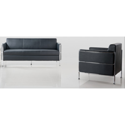 Fauteuil OMEGA noir et acier