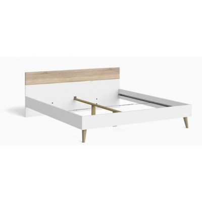 Lit OSLO 140x190 cm blanc et chêne
