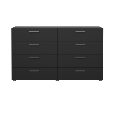 Commode PEPE 8 tiroirs noir mat