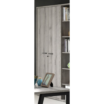 Armoire haute PRONTO 2 portes chêne gris