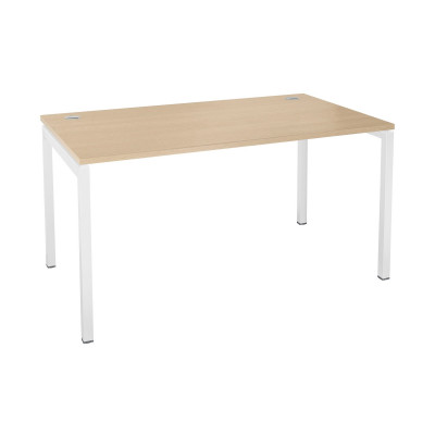 Bureau PURE 180x80 piet 40 blanc - plateau chêne clair