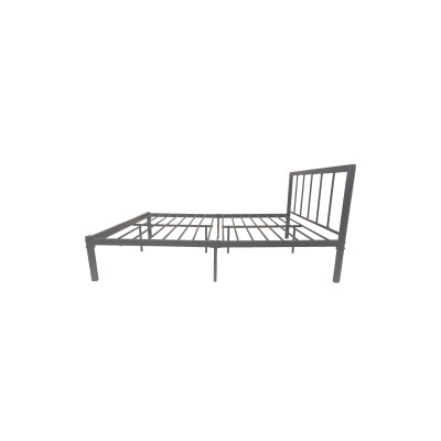 Lit 140x190 ROMEO métal coloris argent avec sommier métal