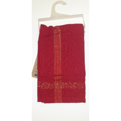 Serviette de table fil métal rouge lot de 2