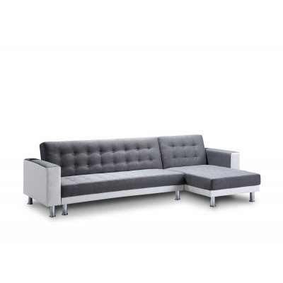 Banquette clic-clac VALENCE PU/tissu gris clair 