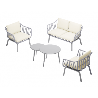 Salon de jardin SANTORIN 2+1+1+ table basse