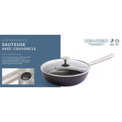 Sauteuse et couvercle 24 cm Norbert