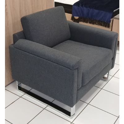 Fauteuil 1 place SILVIO tissu gris