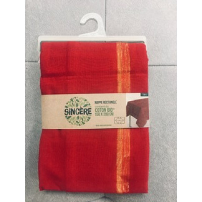 Nappe Sincère coton bio orange 150x250