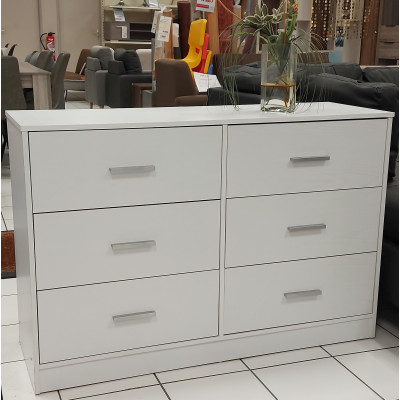 Commode SIXTY 6 tiroirs blanche
