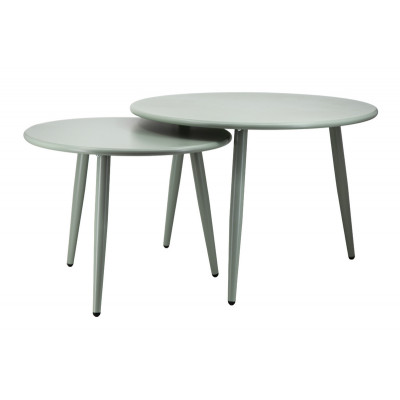Table basse Gigogne DUNA métal vert