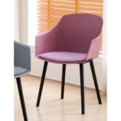 Fauteuil TAHIA mauve pieds noir