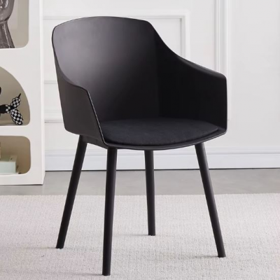 Fauteuil TAHIA noir pieds noir