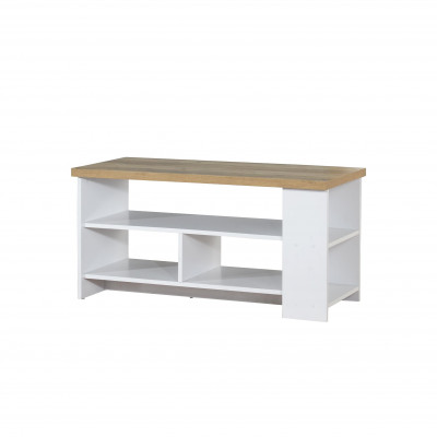 Table basse July chêne doré et blanc