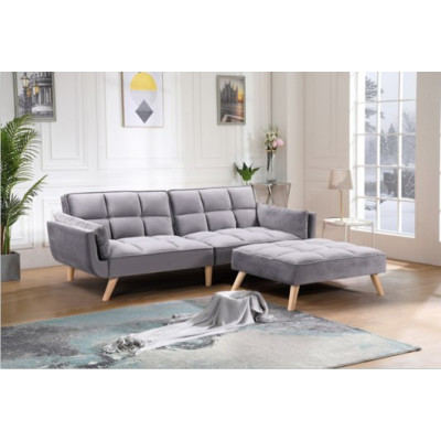 Canapé convertible Lova 3 places + pouf