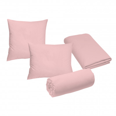 Drap housse 140x190 cm Polycoton Rose 