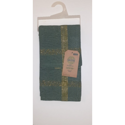 Serviette de table fil métal vert lot de 2