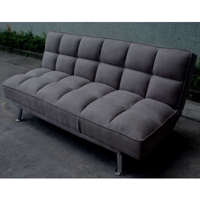 Banquette clic-clac VILLA tissu microfibre gris foncé avec dosseret