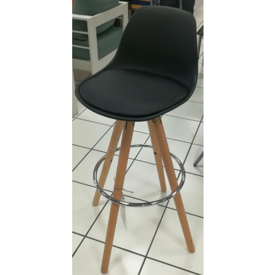 Lot de 2 tabourets de bar WOOD noir